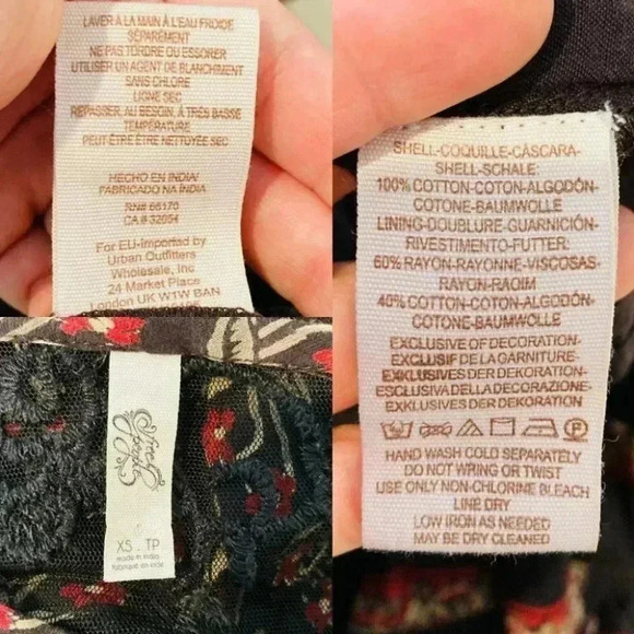 Free People Nomad Child Floral Dress Print Belle Sleeve Lace - Picture 14 of 16